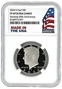 2024 S ケネディ クラッド ハーフダラー NGC PF69 UC 60 周年記念 USA 製ホルダー(3)