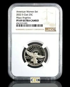 2022 S クラッド プルーフ アメリカン レディース クォーター マヤ アンジェロウ NGC PF69 ウルトラ カメオ