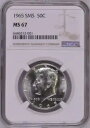 1965 ケネディ シルバー ハーフダラー SMS NGC MS67 - NGC によって保存され「美しい」|詳細画像