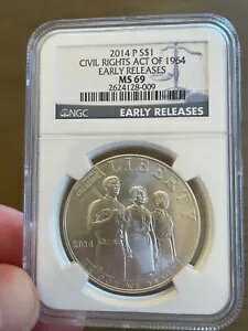 2014 P 1964 年公民権法記念銀ドル NGC MS69 早期リリース