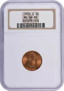 1950-S リンカーン セント MS66RD NGC