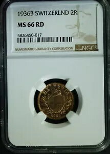 1936-B  2 åڥ - MS-66 RED (NGC) stk#0017