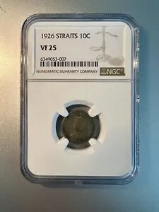1926 年 イギリス海峡入植地「キング ジョージ 5 世」 10C 銀貨 VF25 NGC