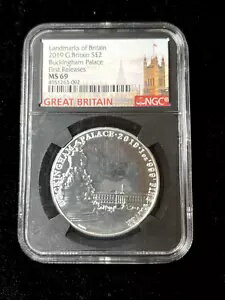 2019 年イギリスのランドマーク *バッキンガム宮殿* NGC (MS 69) の最初のリリース
