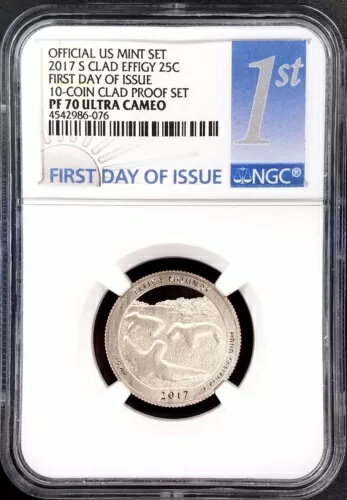 2017 S プルーフ クラッド フィギュア マウンズ クォーター、NGC PF 70 ウルトラ カメオ、発行初日(3)