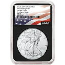2021 (W) $1 タイプ 1 アメリカン シルバー イーグル NGC MS69 FDI フラグ ラベル レトロ コア(3)