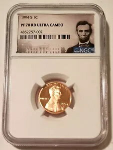1994 S リンカーン メモリアル セント プルーフ PF70 レッド UC NGC ポートレート ラベル