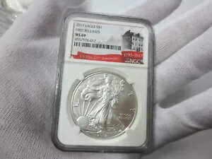2017 シルバー アメリカン イーグル NGC MS69 が米国造幣局創立 225 周年記念 L を初リリース(3)