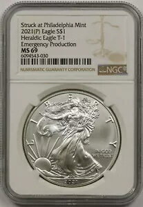 2021 (P) ꥫ С  إǥå T-1 $1 MS 69 NGC ۵