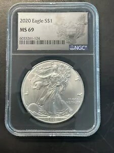2020 シルバー イーグル NGC MS69 ブラック コア ヘラルディック イーグル シルバー 地金