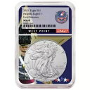 2021 $1 タイプ 1 アメリカン シルバー イーグル NGC MS69 ER ウエスト ポイント コア(3)