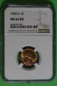 1949-D レッド リンカーン ウィート セント NGC MS66RD #B36474