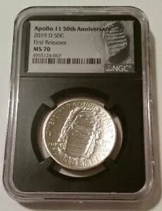 NGC 2019 D アポロ 11 号 50 周年記念 ハーフダラー MS70 FR レトロ