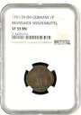 1741 IBH ドイツ諸州 ブランズウィック ウォルフェンブッテル ワイルドマン フェニング NGC VF 35 ドイツ