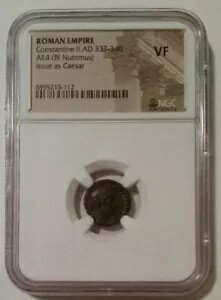  󥹥ƥ̥ 2  AD 337-340 AE4 BI Nummus As Caesar VF NGC