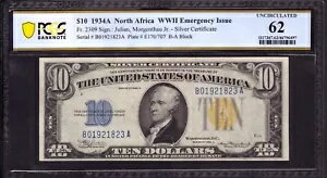 1934 A $10 С ̥եꥫ FR.2309 BA ֥å PCGS B UNC 62
