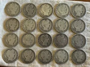 ロール オブ バーバー シルバー ハーフダラー G-VG $10 フェイス 20 コイン(3)