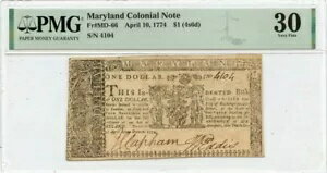410 $1 (4s6d) ꡼ ˥ Ρ 1774 MD-66 PMG VF30