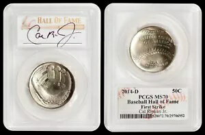 2014-D 50C 野球殿堂 PCGS MS70 ファース