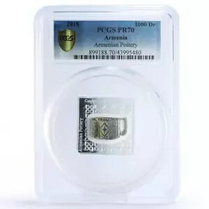 アルメニア 1000 ドラム民俗伝統アルメニア陶器 PR70 PCGS 銀貨 2018
