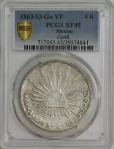 1863/53-Go YF メキシコ 8 Reales Go48 XF45 セキュア PCGS 944431-6