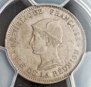 1896年、レユニオン(フランス海外局)。銅ニッケルフランコイン。 PCGS AU58!