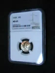 1939 P 10c マーキュリー ダイム NGC MS/65 ナイス トーニング