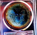 シルバー イーグル 1998 PCGS MS 65++++++ モンスター レインボー インセイン カラーズ ワウ コイン