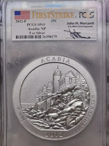 2012-P アーカディア国立公園 5オンス シルバー ATB PCGS SP69