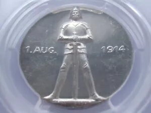 ホルウェグ首相の対ロシア宣戦布告 1914 シルバー プルーフ PCGS SP62