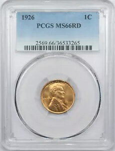 1926 リンカーン ウィート セント 1C、PCGS MS66RD レッド、ジェム未流通 BU