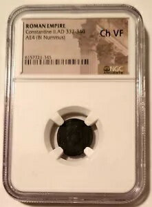 󥹥ƥ̥ 2  AD 337-340 AE4 BI Nummus As Caesar Ch VF NGC