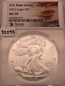 2021 T-2 アメリカン シルバー イーグル バーモント 27/50 米国ステート シリーズ NGC MS 70