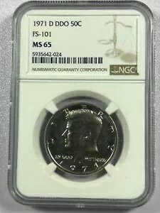 1971-D NGC MS65 FS-101 DDO Kennedy 半額ガイド $90(3)
