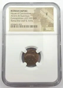 NGC ( F ) Roman AE of Urbs Roma ( AD 330-346 ) NGC Ancients Certified ...