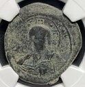 ビザンチン帝国 1028-1042 AD 本物のイエス キリスト AE フォリス クラス B コイン NGC