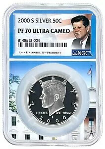 2000 S ケネディ シルバー ハーフダラー NGC PF70 ウルトラ カメオ ホワイト ハウス ピクチャー コア