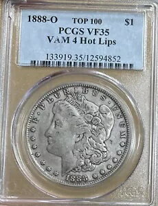 1888-O モーガン シルバー ダラー、トップ 100 PCGS VF 35 VAM 4 ホット リップ、非常に希少なコインで..