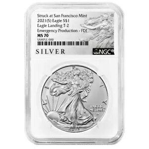 楽天WORLD RESOURCE【KING店】2021 （S） $1 タイプ 2 アメリカン シルバー イーグル NGC MS70 緊急生産 FDI AL...
