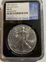 2019 NGC MS70 $1 シルバー イーグル 発行初日 (黒背景)