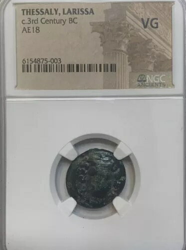 テッサリア ラリッサ AE18 ニンフの騎士 紀元前 3 世紀頃 NGC VG