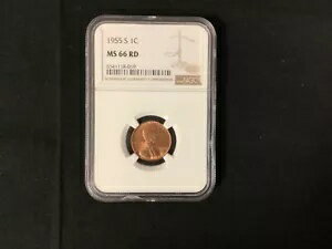 1955-S リンカーン セント NGC MS-66 レッド* 見た目は素晴らしい!!!(3)