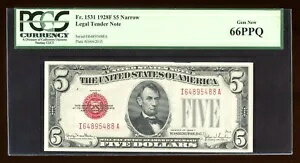 DBR 1928-F $5 ˡ NARROW Fr. 1531N IA ֥å PCGS 66 PPQ ꥢ I64895488...