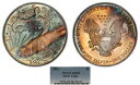 2001 1 オンス シルバー アメリカン イーグル - PQ モンスター レインボー トーニング - PCGS MS 69 - E2983