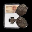 ビザンチン。 655、? Follis - NGC Cert - Constans II、EN TVTO NIKA コンスタンティノープル Δ