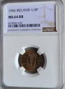 アイルランド 1/4 ペニー 1946 NGC MS 64 RB(3)