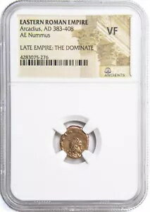 NGC ( VF ) 륫ǥΥ AE4 (AD383 - 408) NGC Ancients Certified VERY F...