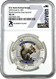2022 クック島ノースカロライナ灰色リス NGC MS70 #3-307