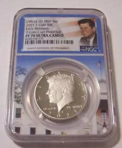 2021 S クラッド ケネディ ハーフダラー プルーフ PF70 UC NGC ER ホワイト ハウス フレーム ホルダー