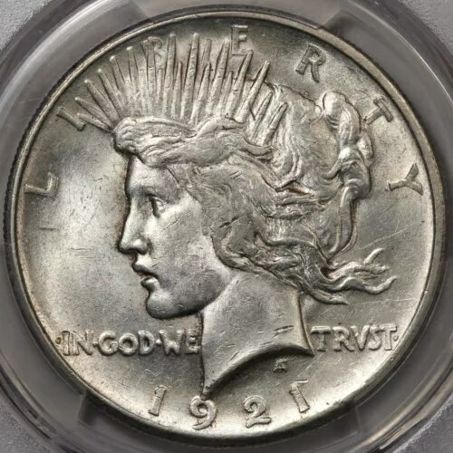 1921 年高救済平和ドル PCGS AU-58 - CAC 承認....すごい!素晴らしい光沢！(3)